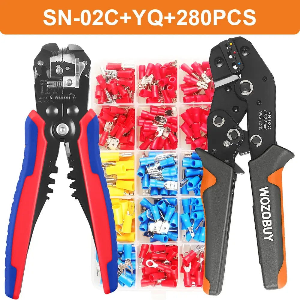 Pressed Pliers Electrician Tool Crimping Tool Electrical Terminal Clamp Electronics Pressing Connector 02C Wire stripping pliers - electrical center b2c