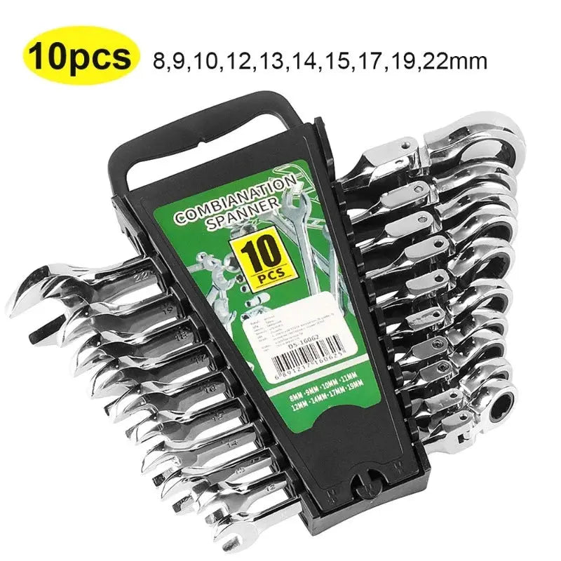 Ratchet Wrench of Keys Spanner Set Hand Tool 72-Tooth Ratcheting Flexible Head Mirror Finish for Car Repair Tools - electrical center b2c