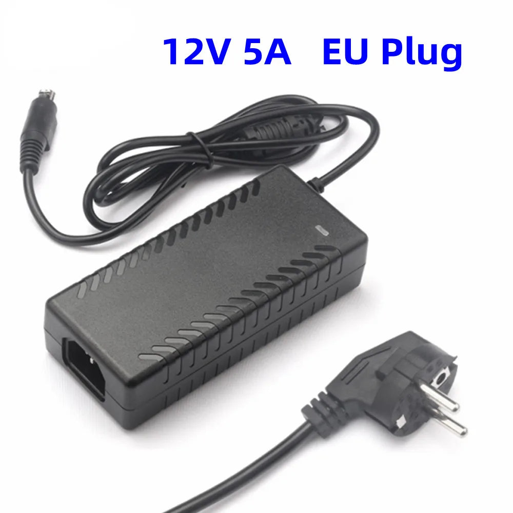 12V 5A 3 Pin Power Supply 60W 12v 5000mA AC-DC 3-pin Constant Voltage Adapter For Barcode Machine Thermal Printer LCD Display