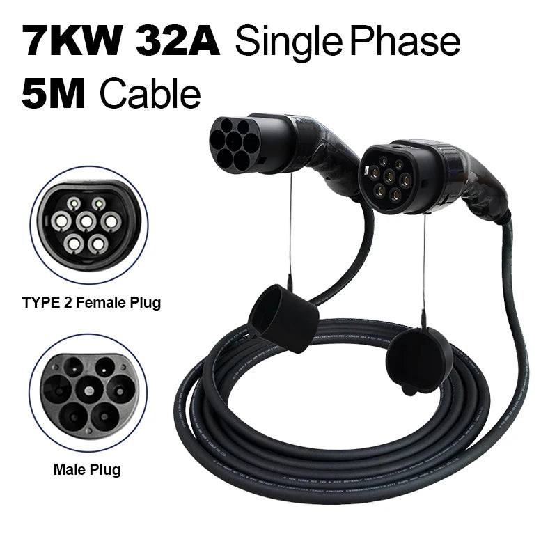 48558040875201,Electric Vehicle Charging Cable 32A 22KW EV Charger 3 Phase EV Charging Cable Type 2 To Type 2 Connector for Car Charger Station