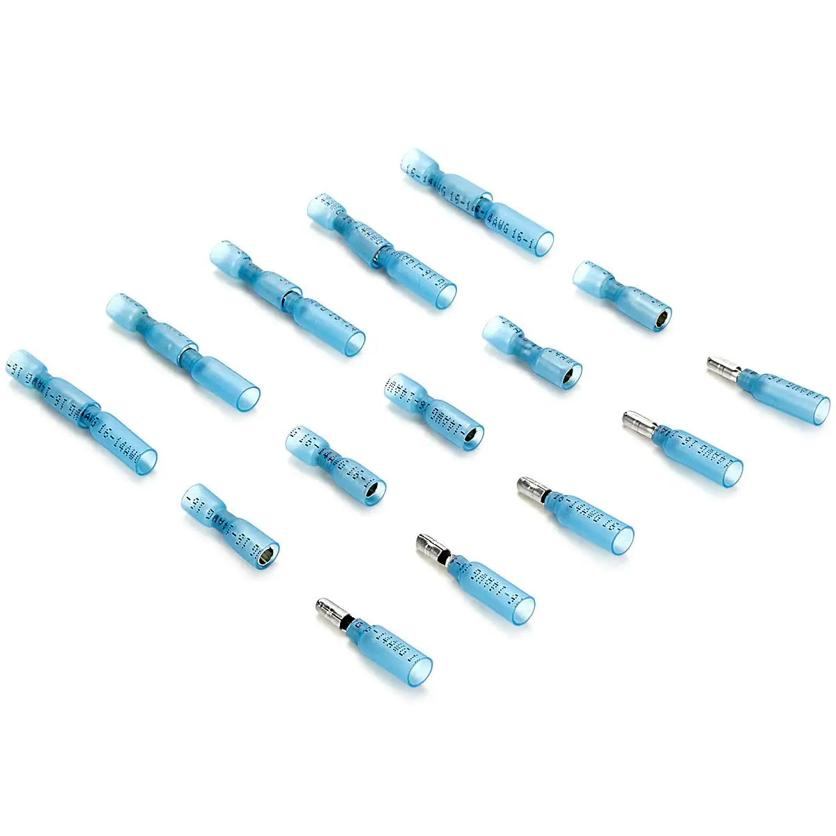 20/50PCS Bullet Waterproof Insulated Connectors Female Male Solder Wire Insulated Splice Butt Terminals Blue 1.5-2.5mm²/14-16AWG