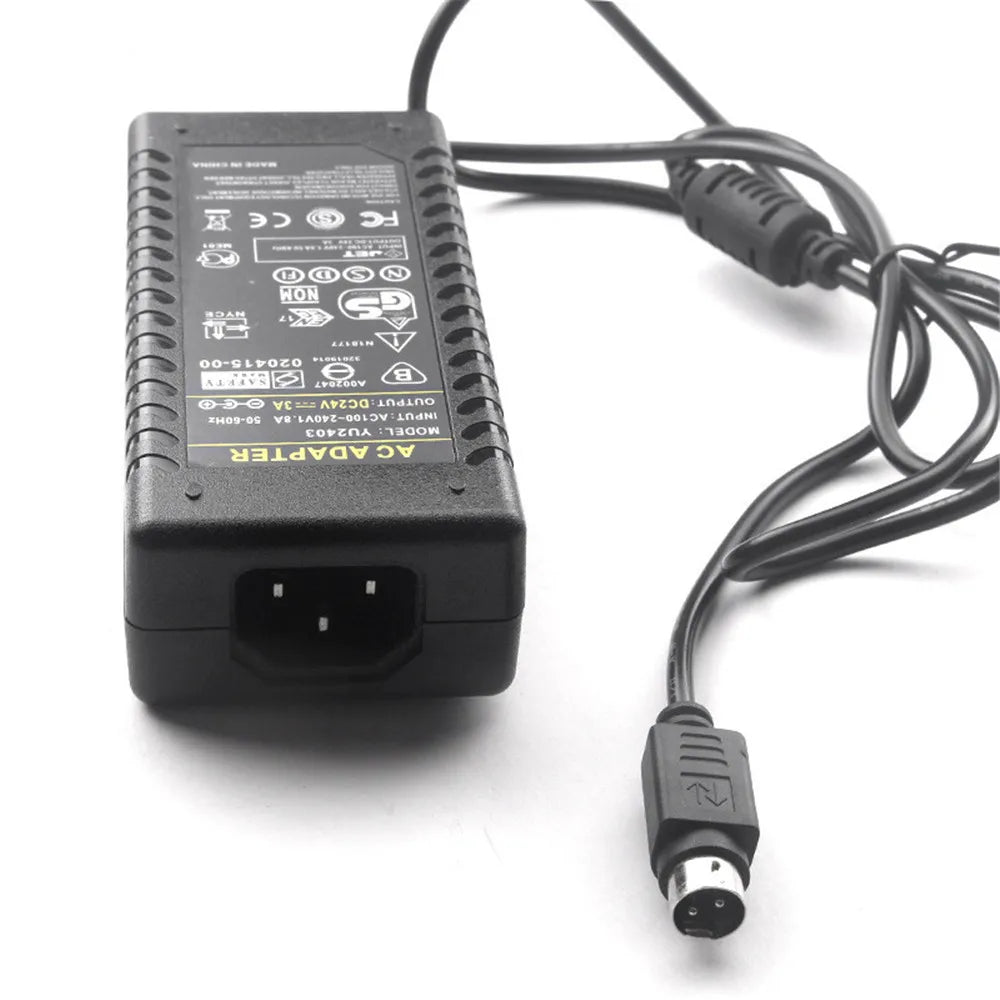 Universal 24v 3A 3 Pin Power Supply 24V 2.5A 60W 72W AC DC 3-pin Power Adapter For Thermal Printer Cash Register POS Machine