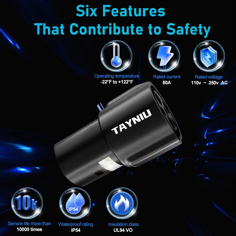 TAYNIU Tesla Charging Adapter J1772 to Tesla Adapter Type 1 to TESLA Connector for Tesla Model Y S 3 X and TYPE 1 EV Charger