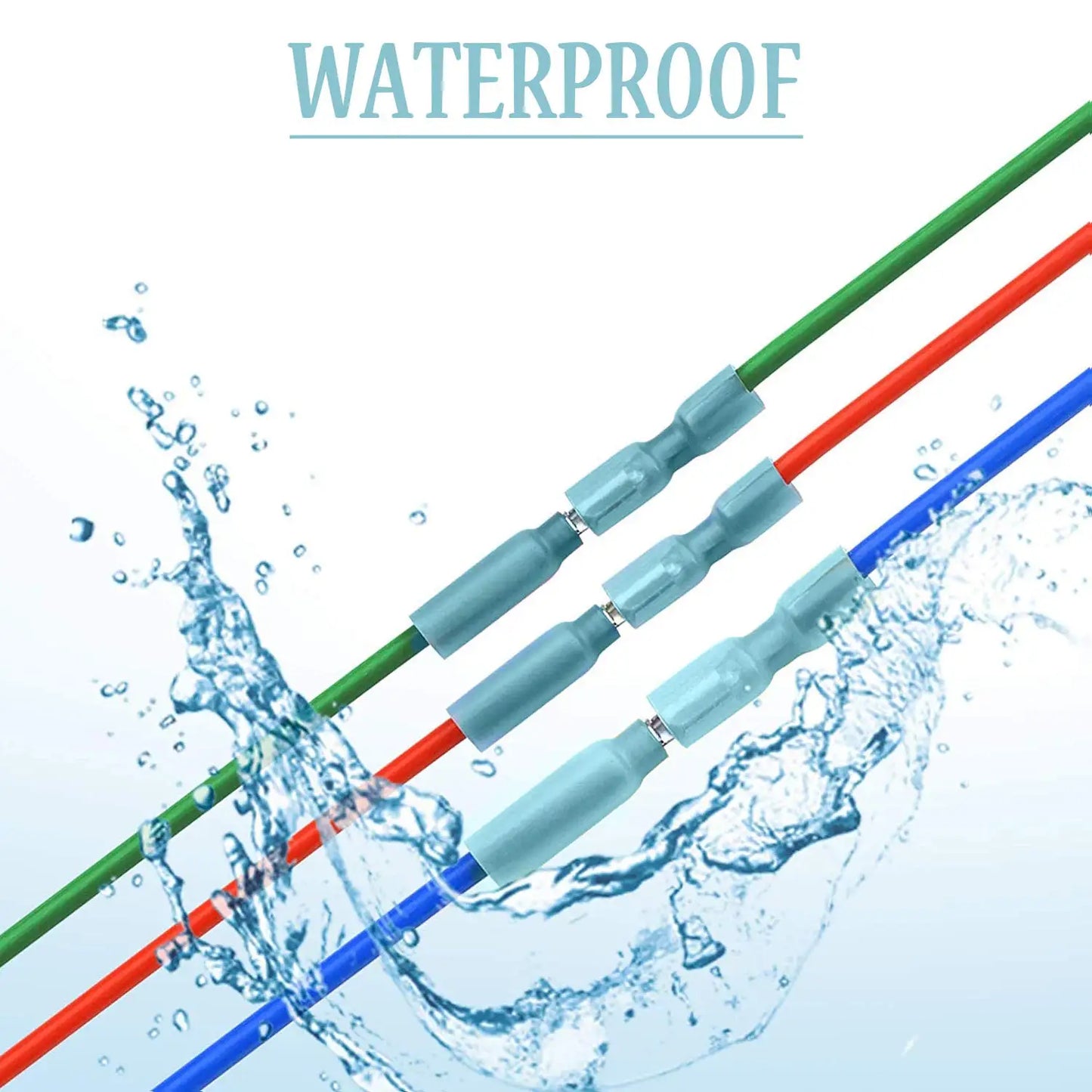 20/50PCS Bullet Waterproof Insulated Connectors Female Male Solder Wire Insulated Splice Butt Terminals Blue 1.5-2.5mm²/14-16AWG