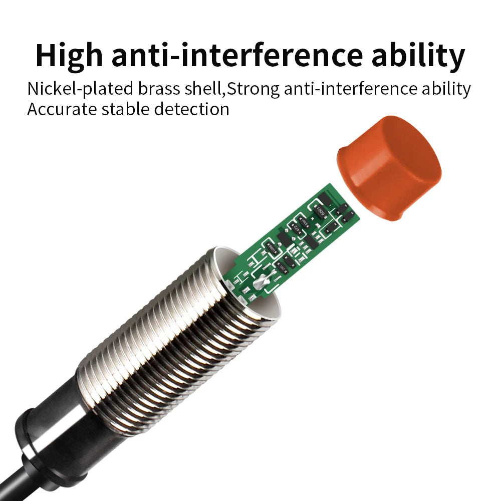 GTRIC PR12 Inductive Proximity Sensor PR12-4DN PR12-4DP M12 Short Type Proximity Switch 4MM Non-Flush 10-30V DC NPN PNP 2M Cable