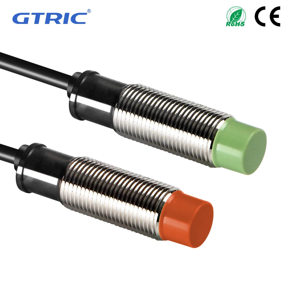 GTRIC PR12 Inductive Proximity Sensor PR12-4DN PR12-4DP M12 Short Type Proximity Switch 4MM Non-Flush 10-30V DC NPN PNP 2M Cable