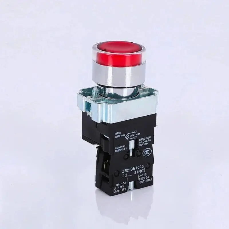 1Pcs XB2-BW3161 XB2-BW3361 XB2-BW3462 XB2-BW3561 XB2-BW3661 Metal Button With Light Self Reset/Self Lock Aperture 22mm 24V 380V - electrical center b2c