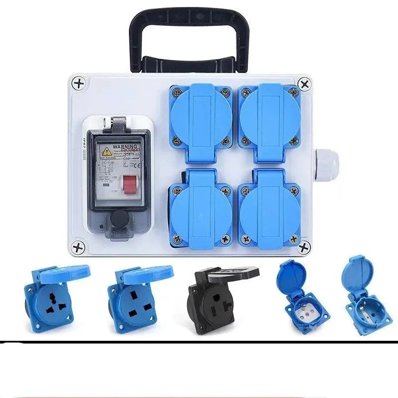 UK US EU FR IT sockets Outdoor socket box with switch MCB RCBO 110V 220V 16A Home wall Mounted Waterproof Distribution Box - electrical center b2c