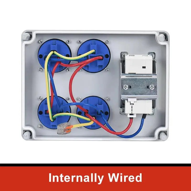 UK US EU FR IT sockets Outdoor socket box with switch MCB RCBO 110V 220V 16A Home wall Mounted Waterproof Distribution Box - electrical center b2c