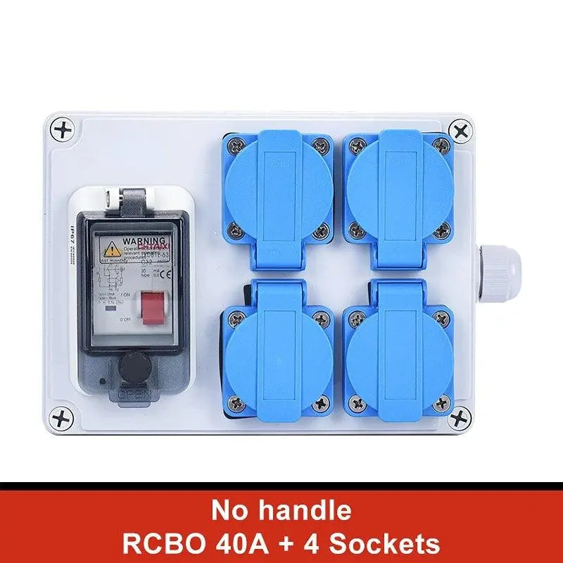 UK US EU FR IT sockets Outdoor socket box with switch MCB RCBO 110V 220V 16A Home wall Mounted Waterproof Distribution Box - electrical center b2c