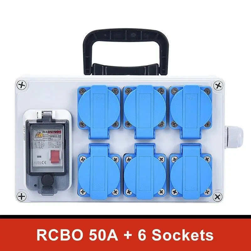 UK US EU FR IT sockets Outdoor socket box with switch MCB RCBO 110V 220V 16A Home wall Mounted Waterproof Distribution Box - electrical center b2c