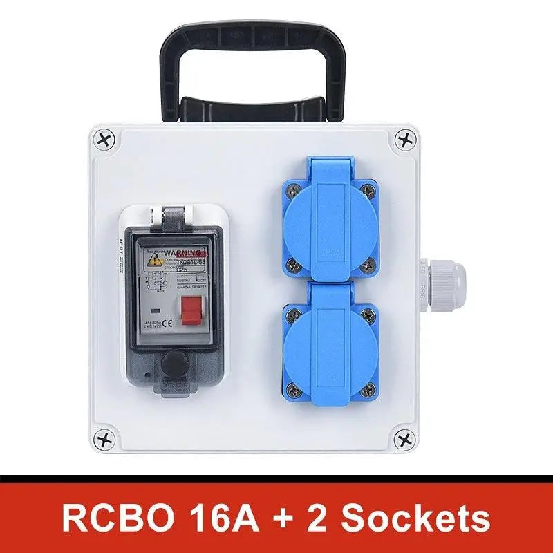 UK US EU FR IT sockets Outdoor socket box with switch MCB RCBO 110V 220V 16A Home wall Mounted Waterproof Distribution Box - electrical center b2c