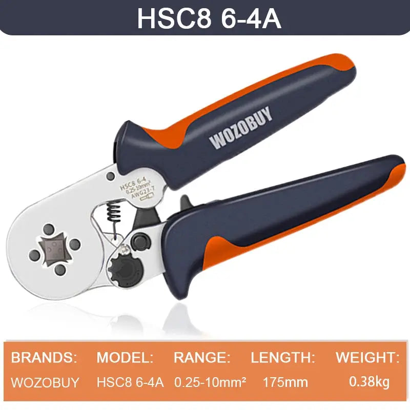 WOZOBUY Tubular Terminal Crimping Tools Mini hand Pliers HSC8 6-4 0.25-10mm² 23-7AWG 6-6 0.25-6mm² High Precision Clamp Sets - electrical center b2c