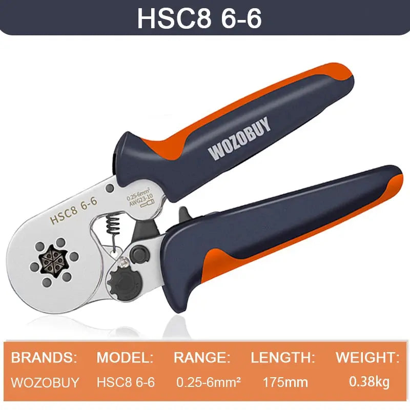WOZOBUY Tubular Terminal Crimping Tools Mini hand Pliers HSC8 6-4 0.25-10mm² 23-7AWG 6-6 0.25-6mm² High Precision Clamp Sets - electrical center b2c