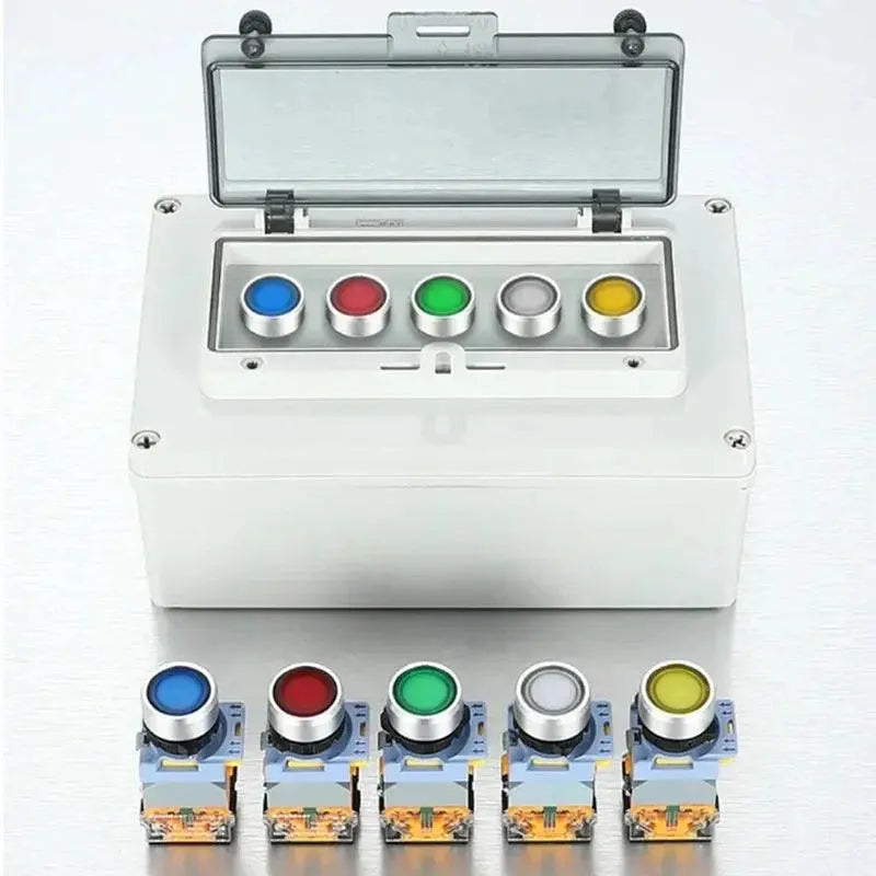 Waterproof Push Button Switch 22mm Momentary Reset Self Locking Power Button Switch 10A 1NO 1NC Red Green Yellow Blue White - electrical center b2c