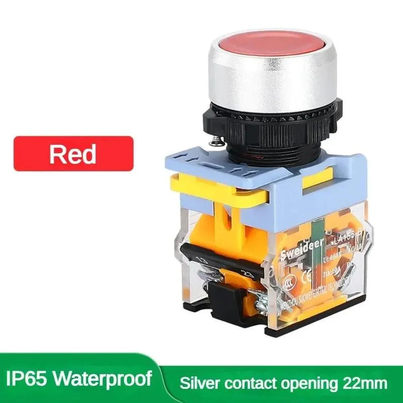 Waterproof Push Button Switch 22mm Momentary Reset Self Locking Power Button Switch 10A 1NO 1NC Red Green Yellow Blue White - electrical center b2c