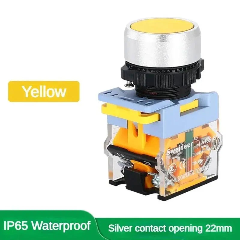 Waterproof Push Button Switch 22mm Momentary Reset Self Locking Power Button Switch 10A 1NO 1NC Red Green Yellow Blue White - electrical center b2c