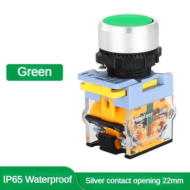 Waterproof Push Button Switch 22mm Momentary Reset Self Locking Power Button Switch 10A 1NO 1NC Red Green Yellow Blue White - electrical center b2c