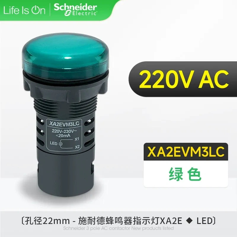 Schneider Indicator Light ,XB2EVM3LC BLUE LED BUZZER Indicator ,AC 220V 22mm Panel Mount Light, Industrial Signal Lamp 