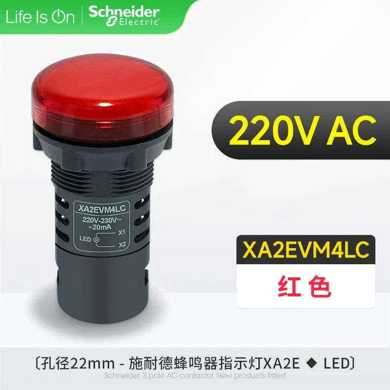 Schneider Indicator Light ,XB2EVM4LC RED LED BUZZER Indicator ,AC 220V 22mm Panel Mount Light, Industrial Signal Lamp 