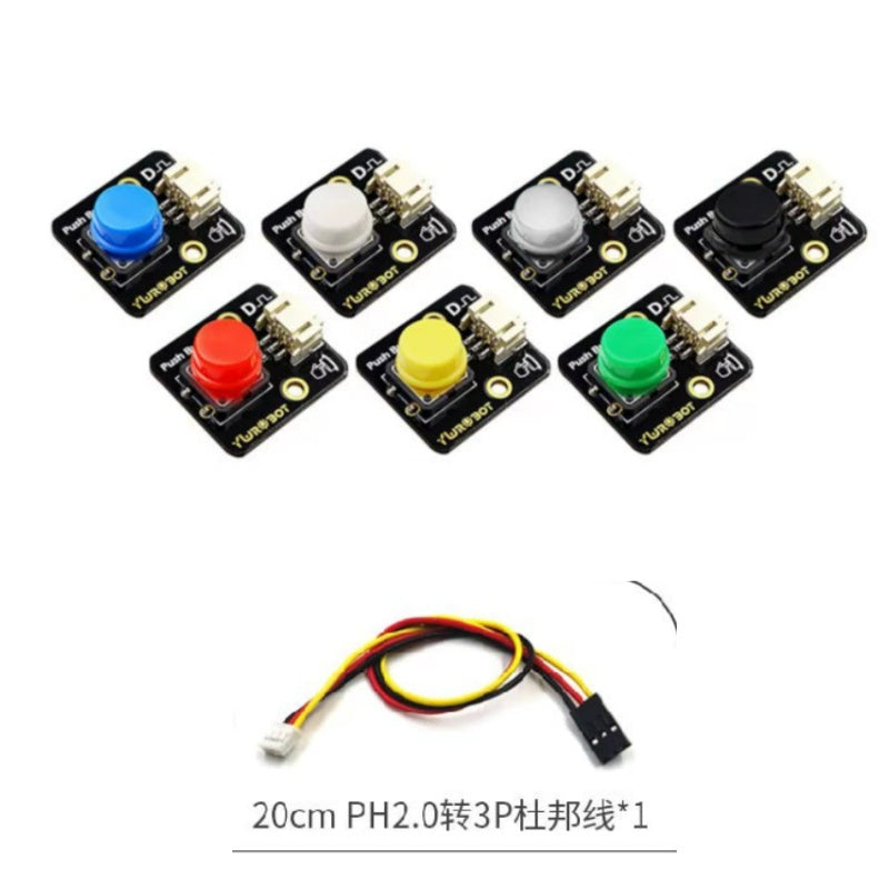 Single Push Button Arduino Module, Round / Square Cap, Anti-reverse Connector / Pin Header, 5V Input Button Sensor