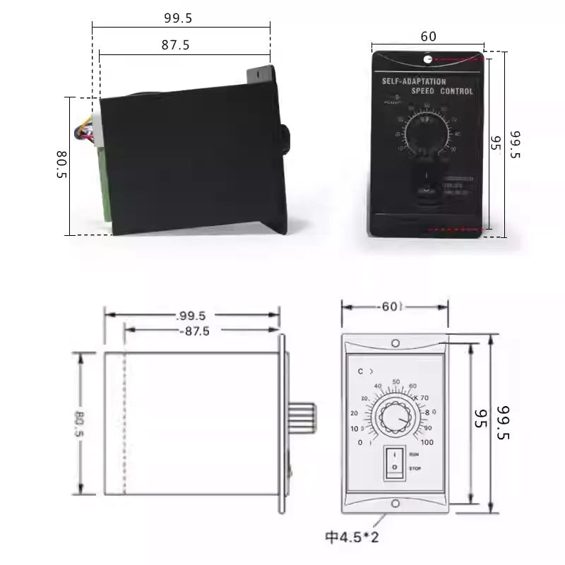 وحدة تحكم بمحرك عرض رقمي متعدد الوظائف UX-52 MCU للتحكم في السرعة 15 واط ~ 250 واط تيار متردد 220 فولت بمنظم دقيق