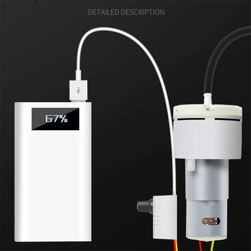 Air Pomp USB Power Bank DC 5V Oxygen Pump PWM Adjust Big Volume Portable For Outdoor Fishing Aquarium Pumps Aerator Fish Tank