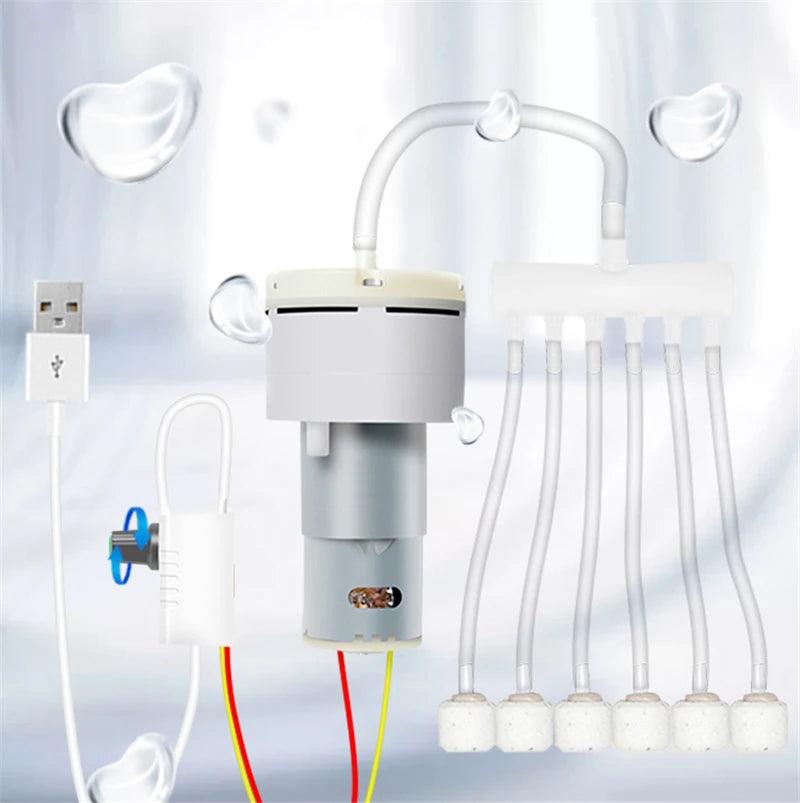 Air Pomp USB Power Bank DC 5V Oxygen Pump PWM Adjust Big Volume Portable For Outdoor Fishing Aquarium Pumps Aerator Fish Tank