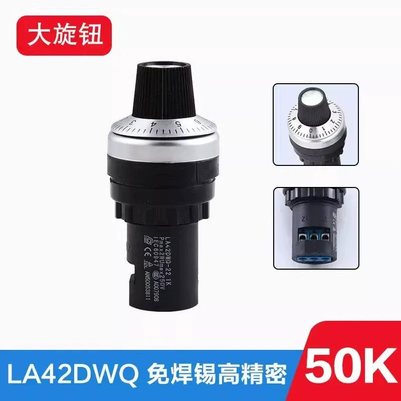 LA42DWQ-22,22mm potentiometer,inverter speed potentiometer,rotary potentiometer,50k potentiometer,22mm rotary pot,analog speed adjustment potentiometer