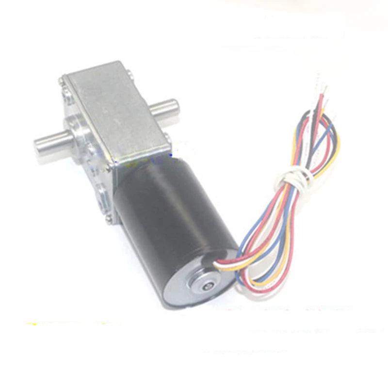Brushless DC Worm Geared Motor Low Speed 8-470RPM High Torque BLDC Motor 12V 24V Double Shaft Adjustable Speed Reverse Self Lock,geared bldc motor