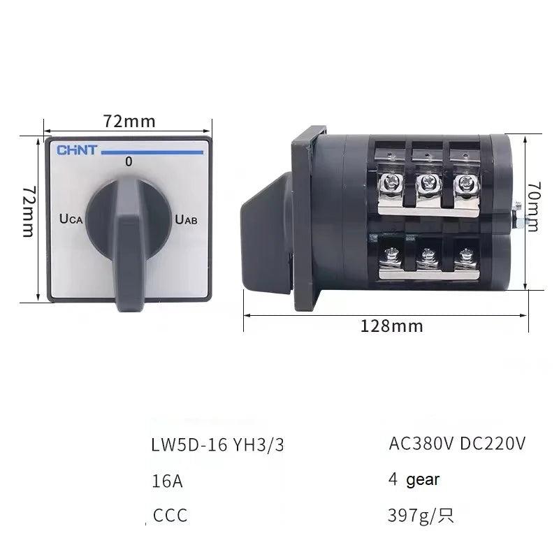 CHINT LW5D-16-YH3/3 LW5D Series Universal Transfer Change Changeover CAM Switch AC380V DC220V,lw5d-16