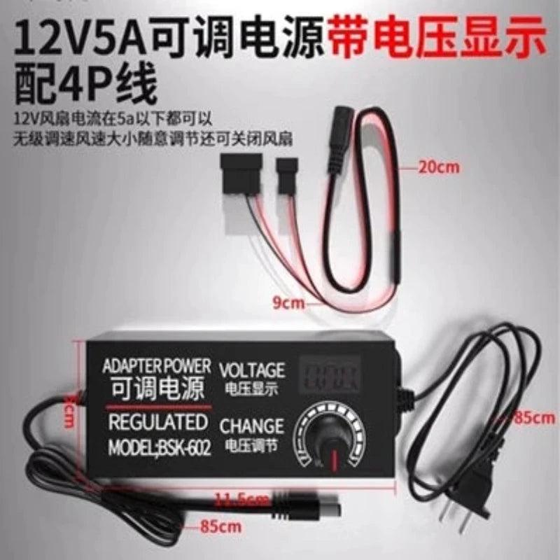 47572408991937 Computer Case Fan Speed Regulator Transformer External Power Adapter AC 220V to DC 3V-12V 2A 5A PWM 4p Adjustment