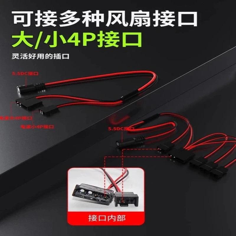 Computer Case Fan Speed Regulator Transformer External Power Adapter AC 220V to DC 3V-12V 2A 5A PWM 4p Adjustment