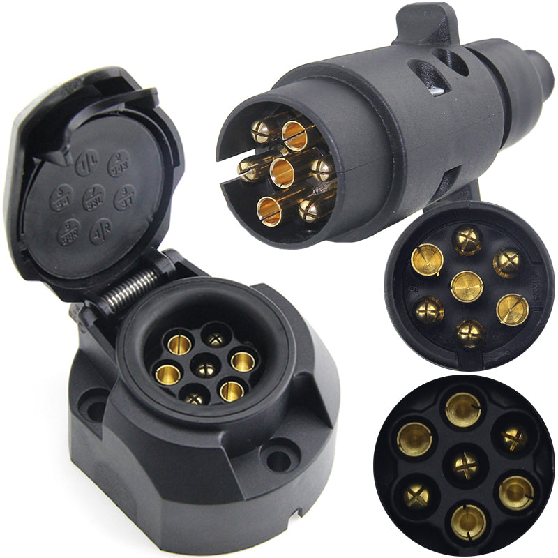 European Standard Seven-core Trailer Power Plug Socket European Style 7-pin Trailer Pickup Truck RV Adapter Connector