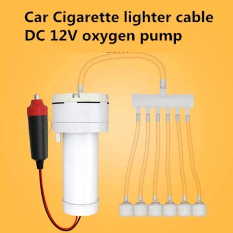 DC 12V Oxygen Increasing Pump Car Cigarette Lighter Outdoor Power PWM Volume AC 220V To DC12V Oxygen Generator Fish Air Pomp
