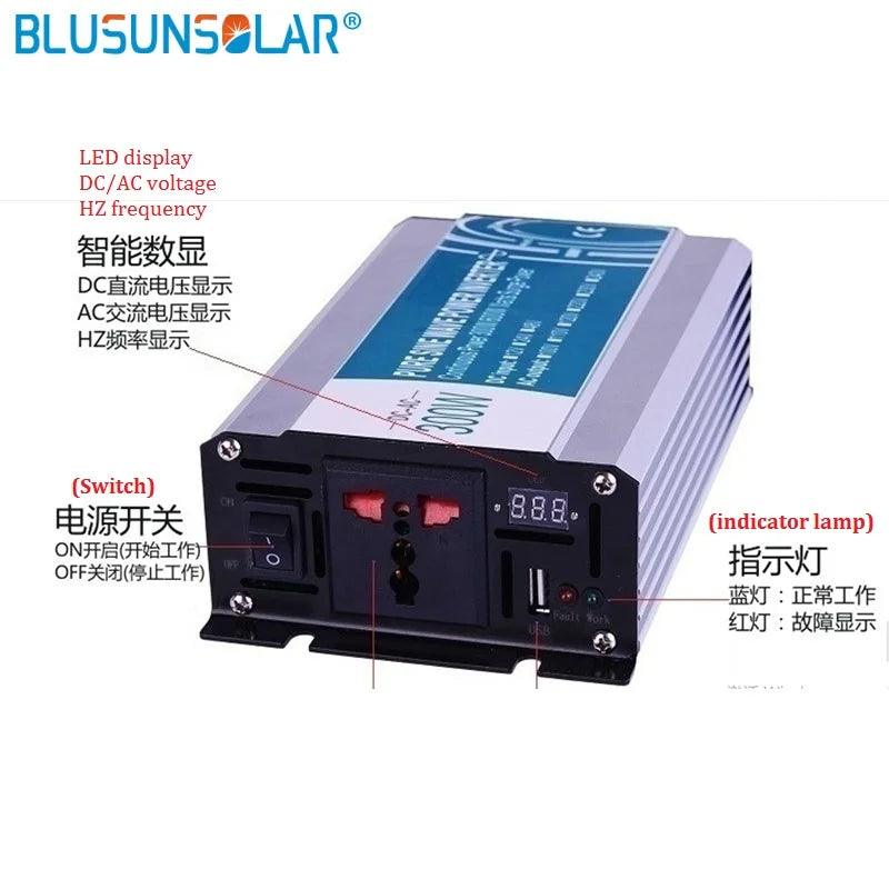 DC/AC 300W 12v/24v/48v Pure Input Sine Wave Power Inverter To110v 220v 230v  50/60hz Inverter