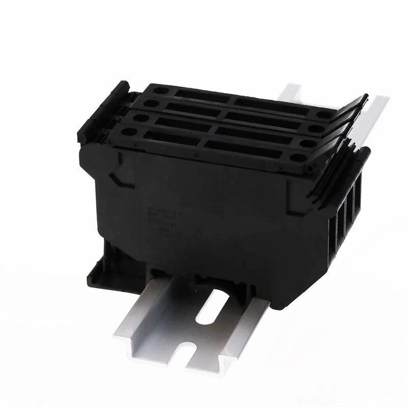 Din Rail Terminal Blocks 10Pcs UK-5-HESI Black Connector Screw Fuse Terminal Block Connector Screw Fuse Holder Conductor - electrical center b2c
