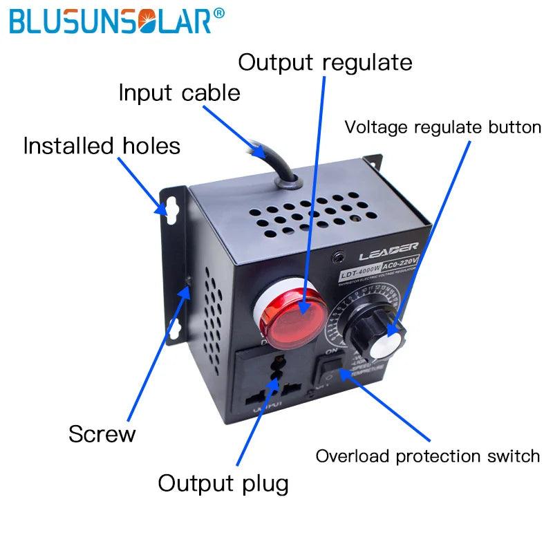 Free Shiping Speed Temperature Light Voltage Adjustable Dimmer AC220V 4000W Compact Variable Voltage Controller Adjust Regulator,4000w controllable voltage regulator