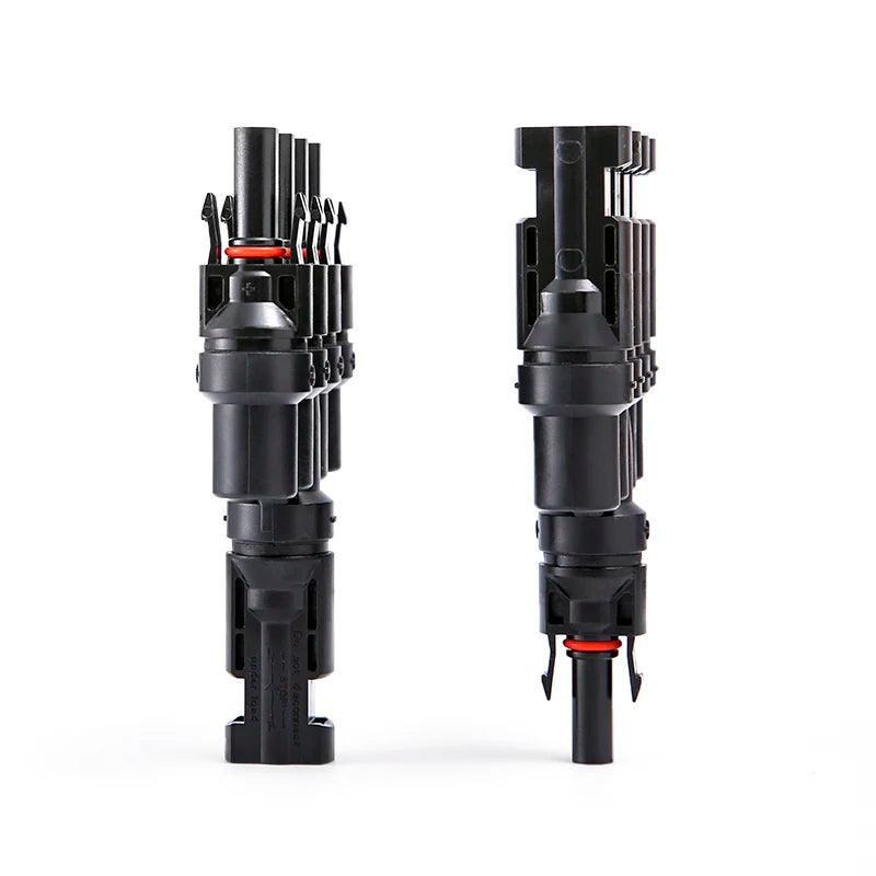 Free shipping 1 Pair x Male Female M/FM 4 to 1 Solar Panel Connector Cable Splitter Adapter  PV 4T Branch parallel Connector