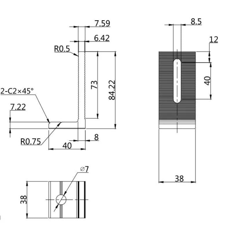High Quality L-type  Panel Mounting Bracket Solar End Clamp 100% Aluminum Solar Clamp for Framed Module