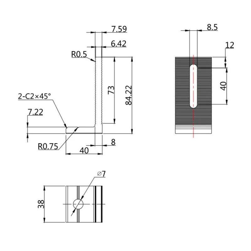 High Quality L-type  Panel Mounting Bracket Solar End Clamp 100% Aluminum Solar Clamp for Framed Module