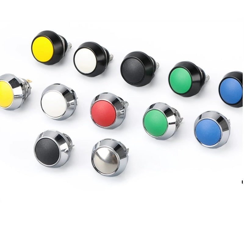 12mm spherical head button,big dome momentary switch,colorful top metal button,screw foot push button,pin terminal switch,silver contact button,ip65 waterproof metal button,1NO momentary switch,1NO1NC metal button,oxidized black button,nickel?plated brass button,power start button,point?to?point control key,compact industrial button,2A rated metal switch