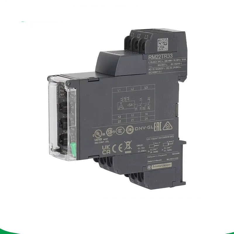 Schneider RM22 Relay, RM22TR33,  DIN Rail Monitoring Relay, Schneider Harmony Control Relay, Motor Protection Relay, Phase Loss Relay