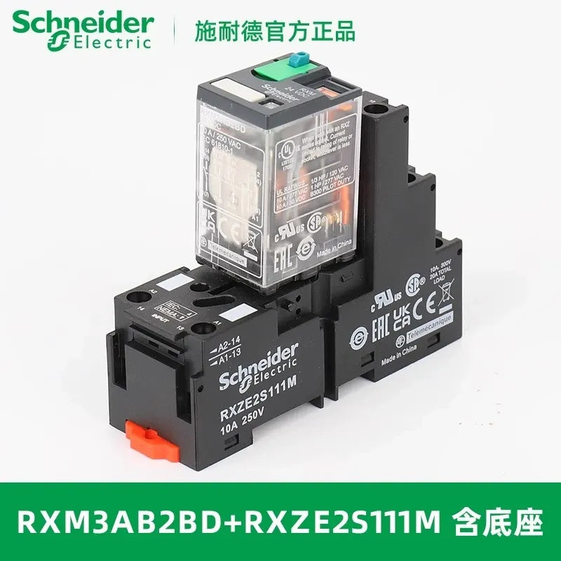 Schneider RXM3 Relay, RXM3AB2BD, RXM3AB2P7, RXM3AB2B7, 11 Pin Relay, 3NO3NC Relay, 3 Open 3 Closed Relay, Intermediate Relay, Plug-in Relay, Miniature Relay, DC24V Relay, AC230V Relay, AC24V Relay, Relay with LED Indicator, Relay with Test Button, Schneider RXM3, Industrial Control Relay, RXZE2S111M Socket Compatible