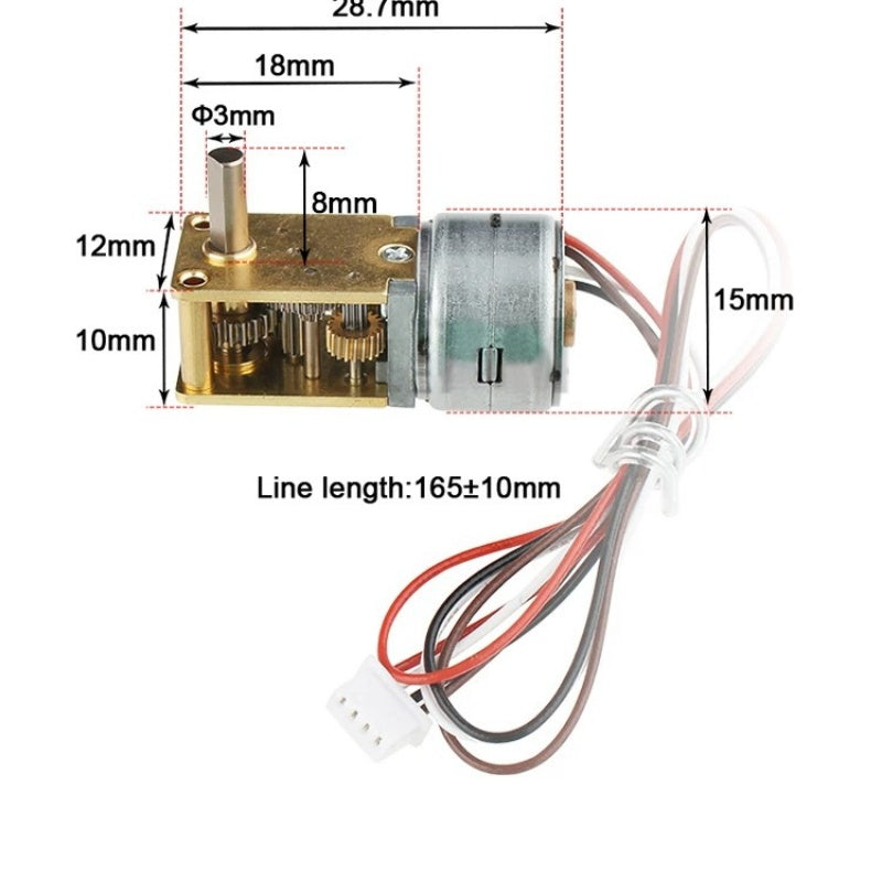 worm gear stepper motor, GW12T-15BY motor, miniature stepper motor, 2-phase 4-wire stepper motor, high torque stepper motor, self-locking stepper motor, DC 5V stepper motor, 1:1030 ratio motor, 1:603 ratio motor, reciprocating stepper motor, stepper motor with driver, flange coupler motor, compact stepper motor, smart home motor, robot arm motor, camera focus motor, pan-tilt motor