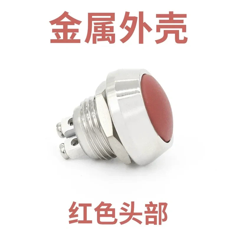 12mm spherical red head button,big dome momentary switch,screw foot push button,nickel?plated brass button,power start button