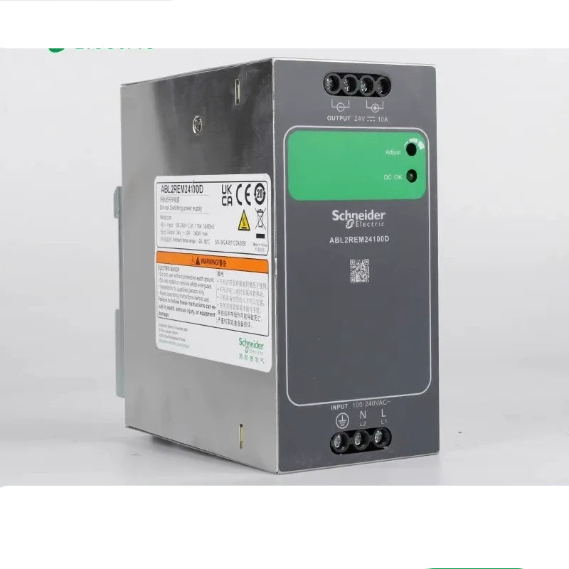Schneider ABL2REM Power Supply, ABL2REM24030D, ABL2REM24050D, ABL2REM24100D, ABL2REM24200D, 24V DC Power Supply, DIN Rail Power Supply, 75W/120W/240W/480W Power Supply, Industrial Switching Power Supply, 100-240V AC Input Power Supply, Adjustable 24V Power Supply, Schneider Industrial Power Supply, PLC Power Supply, 24V DC DIN Rail PSU