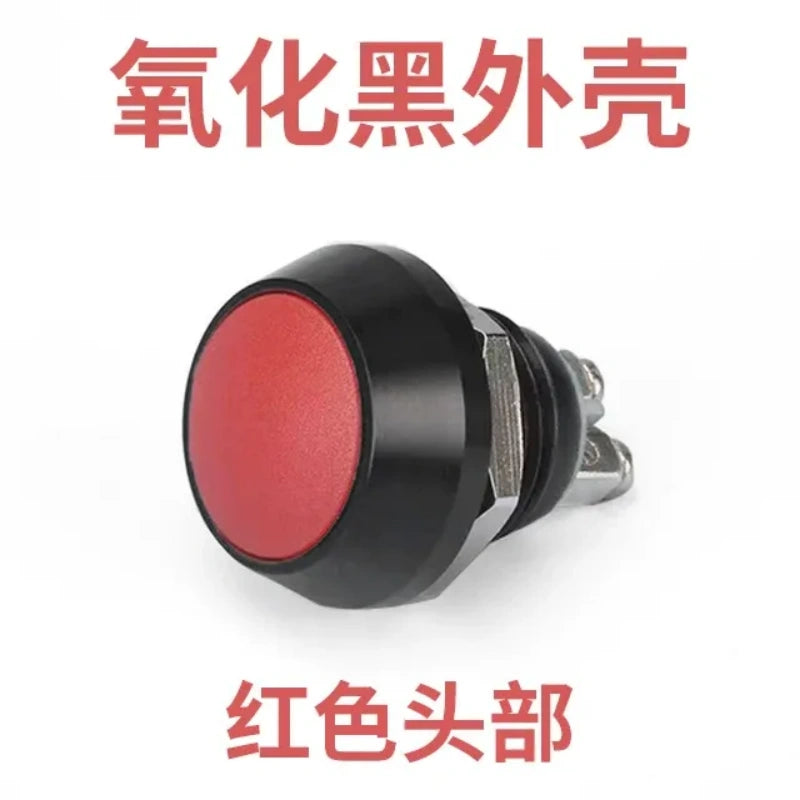 12mm spherical red head button,big dome momentary switch,screw foot push button,Oxidized Black button,power start button