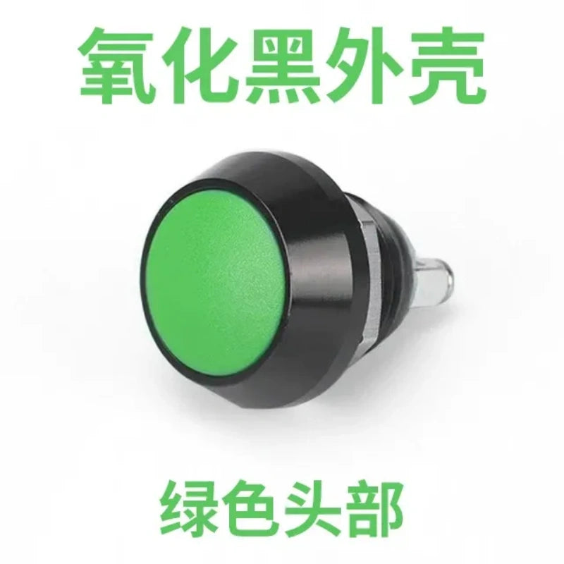 12mm spherical green head button,big dome momentary switch,screw foot push button,Oxidized Black button,power start button
