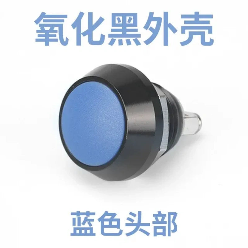 12mm spherical blue head button,big dome momentary switch,screw foot push button,Oxidized Black button,power start button